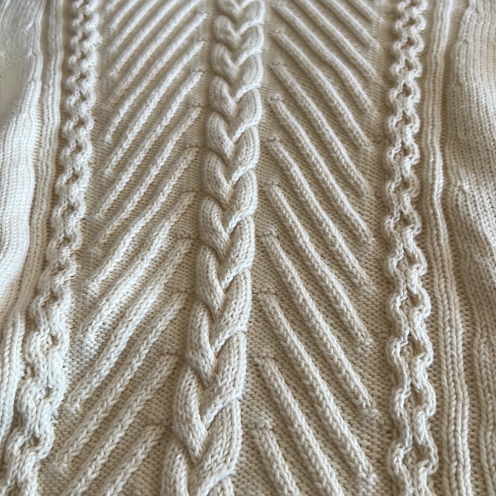 Talbots Split Cowlneck Cable Sweater - image 7